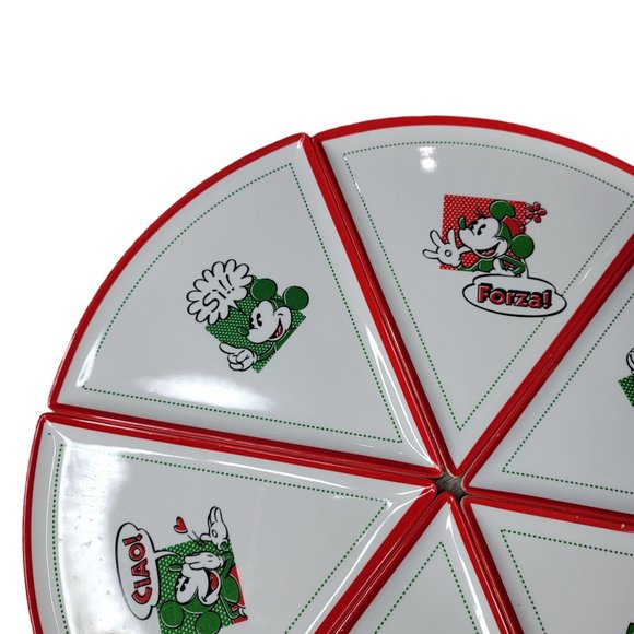 Disney Vintage minnie and mickey mouse Italian word pizza plates full set of 6 - Picture 6 of 10